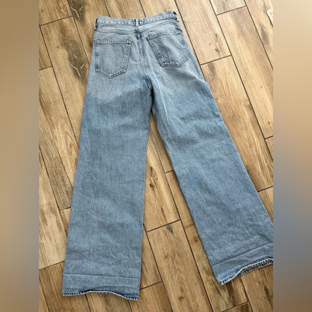 Agolde Dame Light Blue High-Rise Wide Leg Jeans - Picture 4 of 5